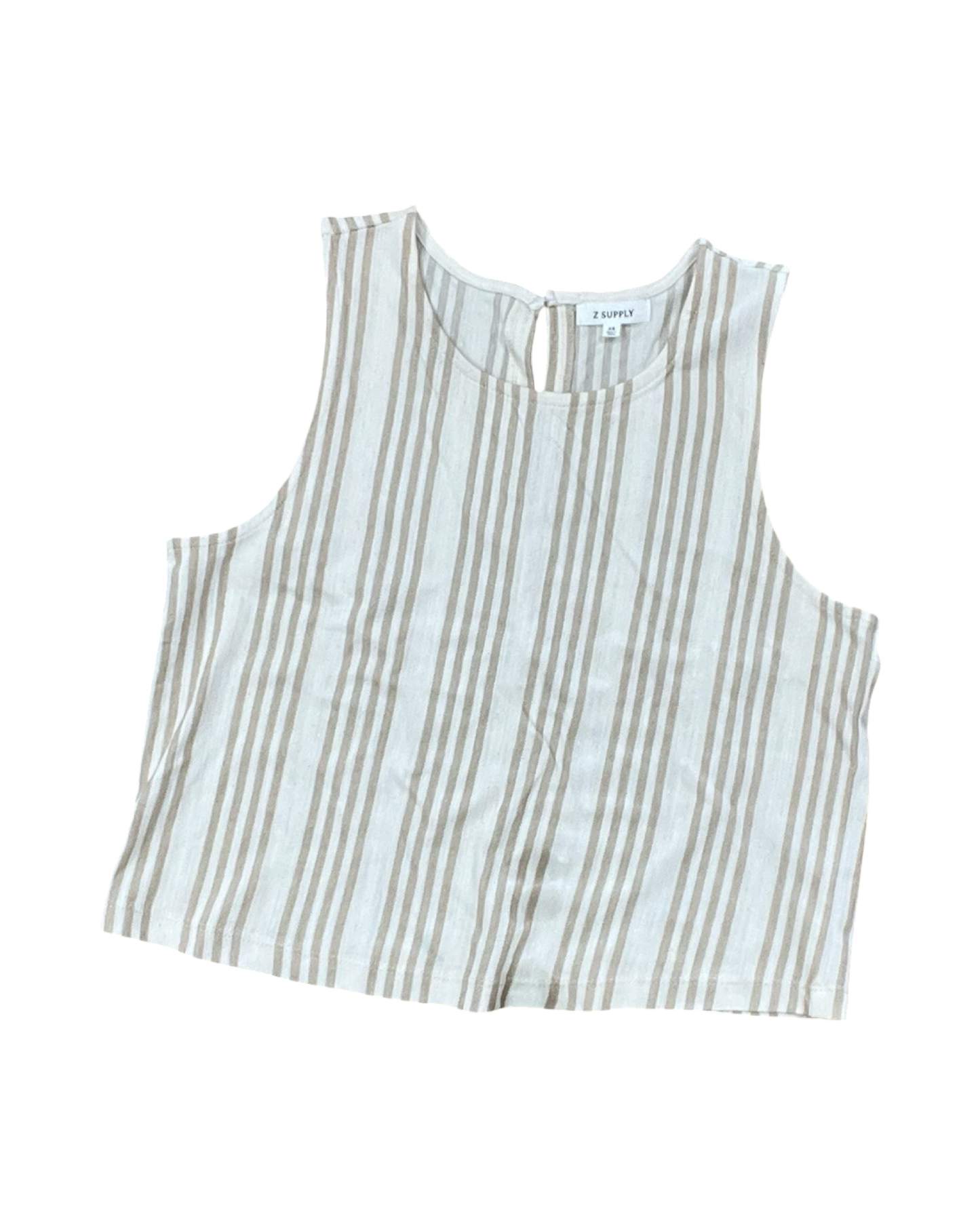 Top Sleeveless By Z Supply In Tan & White, Size:Xs