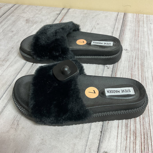 Sandals Flats By Steve Madden In Black, Size:7