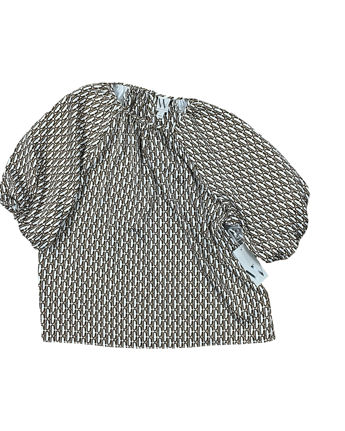 Top Ss By Worthington In Brown & Cream, Size:L