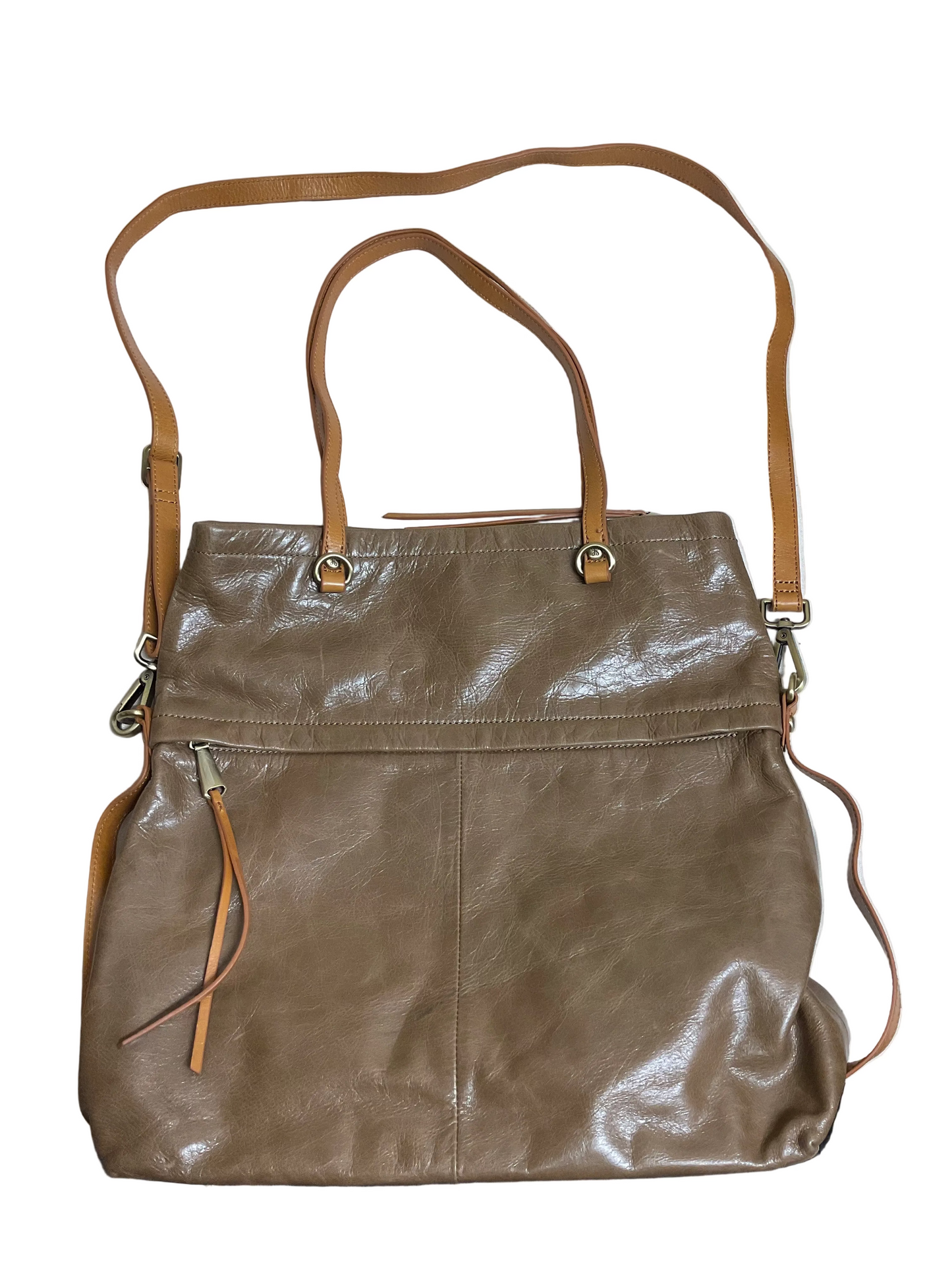 Handbag Leather By Hobo Intl In Brown & Tan, Size:Large