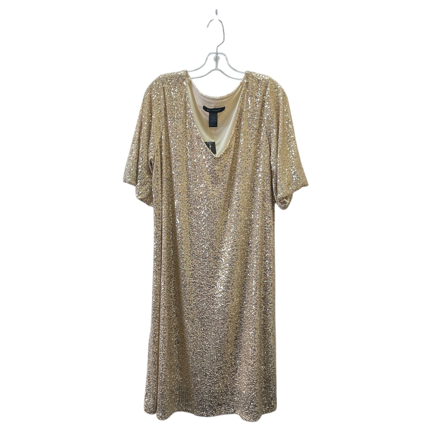 Dress Casual Midi By Ashley Stewart In Gold, Size:16