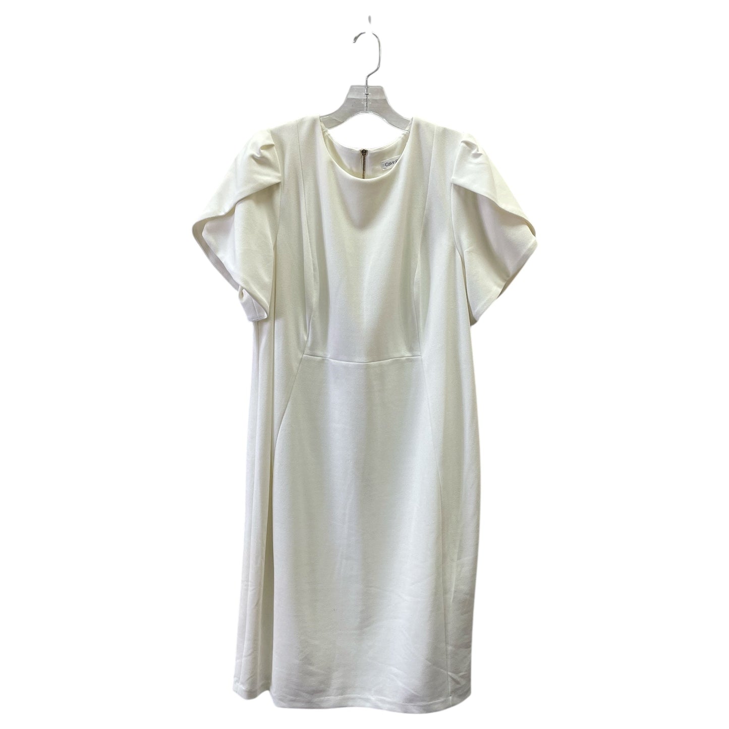 Dress Casual Midi By Calvin Klein In White, Size:16