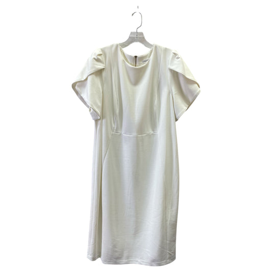 Dress Casual Midi By Calvin Klein In White, Size:16