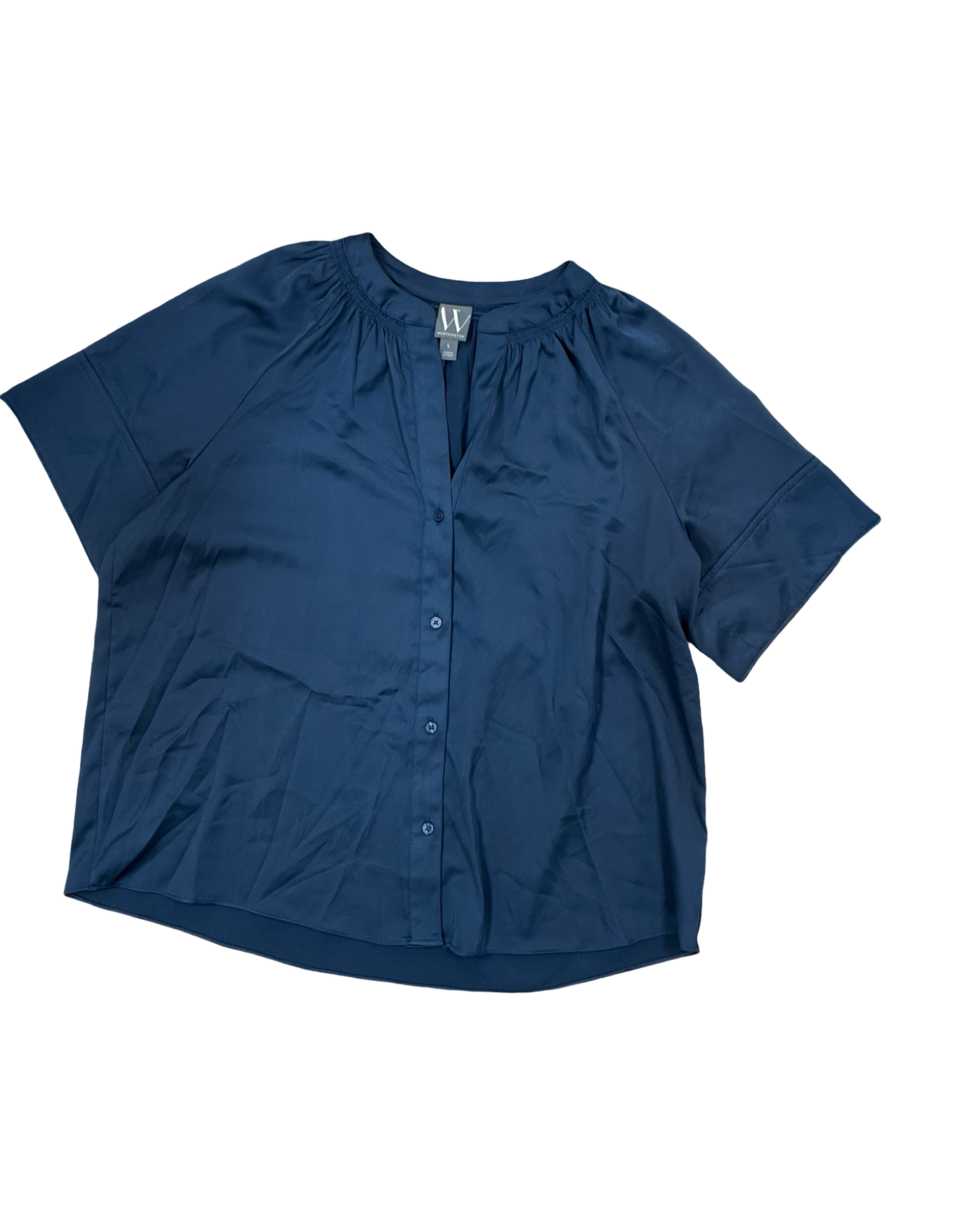 Blouse Ss By Worthington In Teal, Size:L