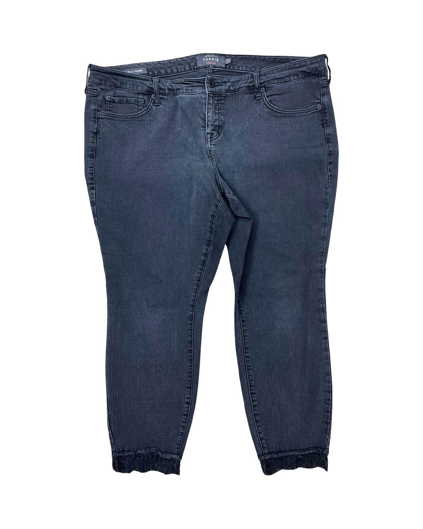 Jeans Skinny By Torrid In Black Denim, Size:20
