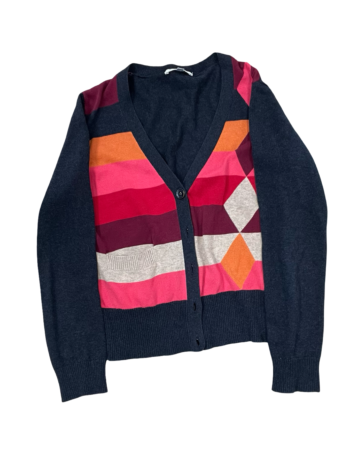 Cardigan By Cabi In Grey & Red, Size:M