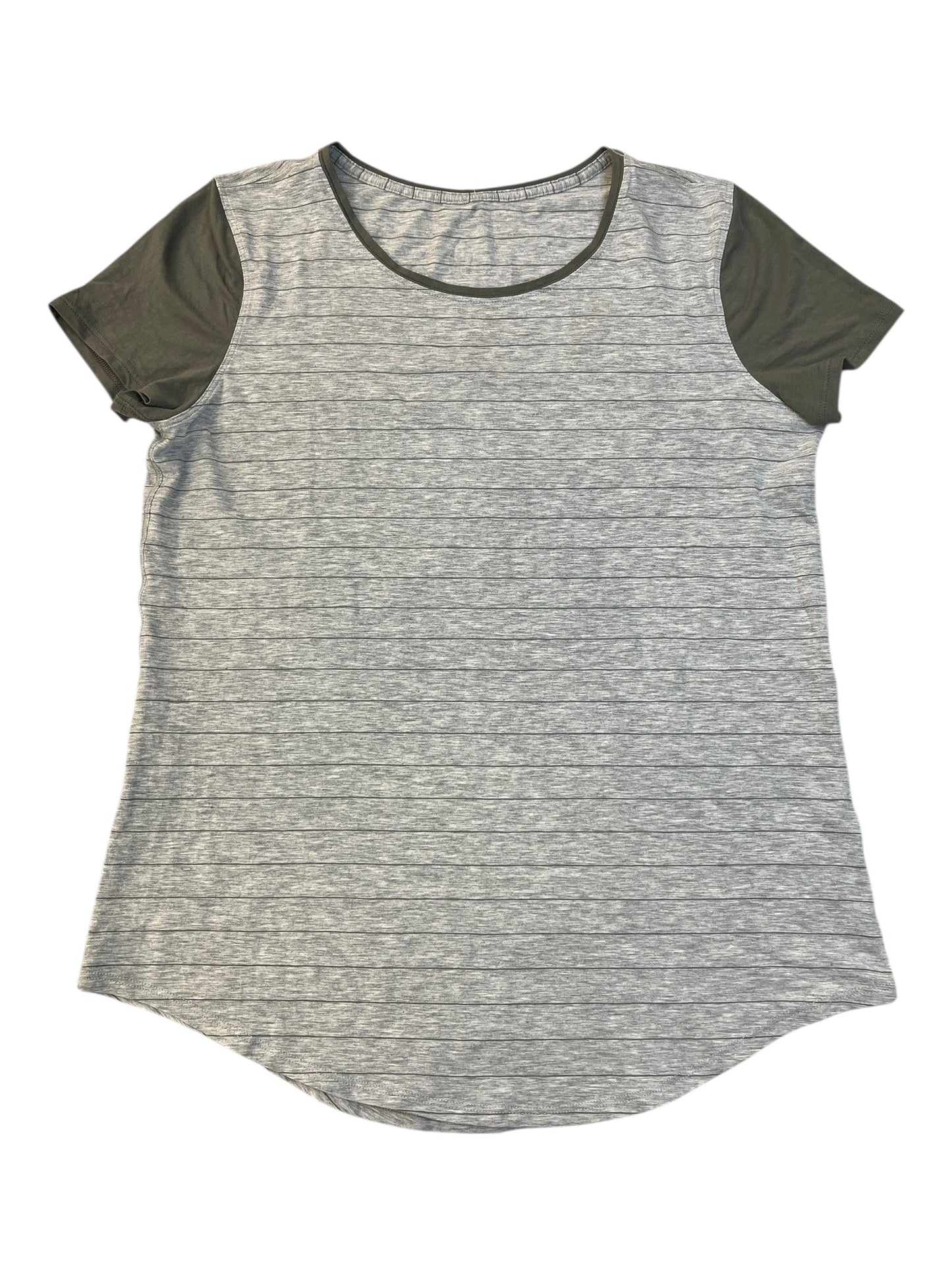Athletic Top Ss By Lululemon In Grey, Size:M