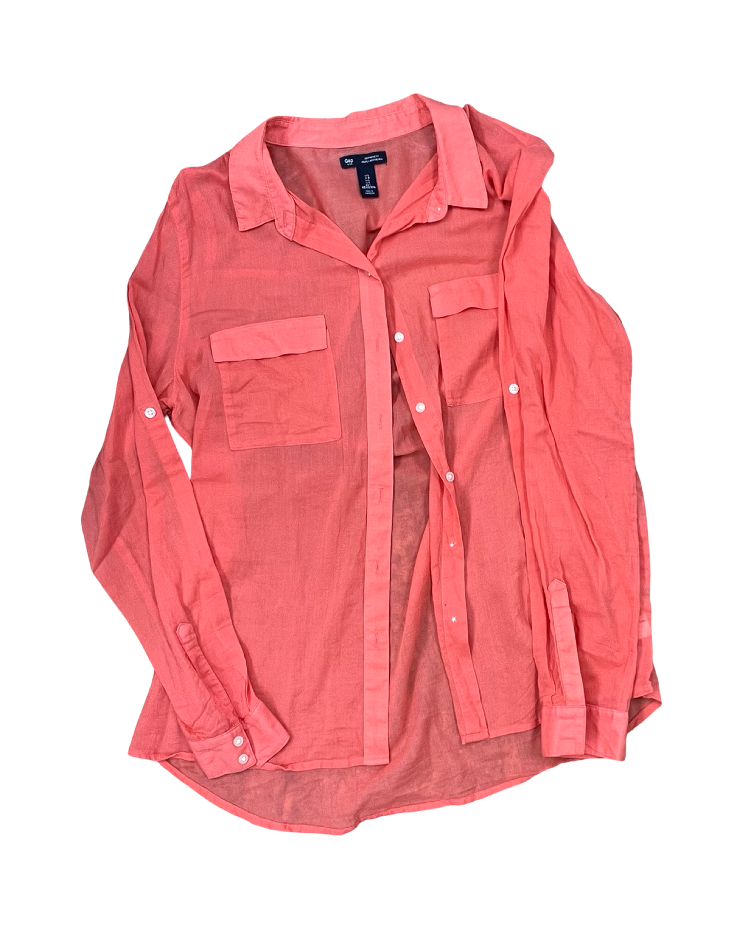 Blouse Ls By Gap In Coral, Size:L