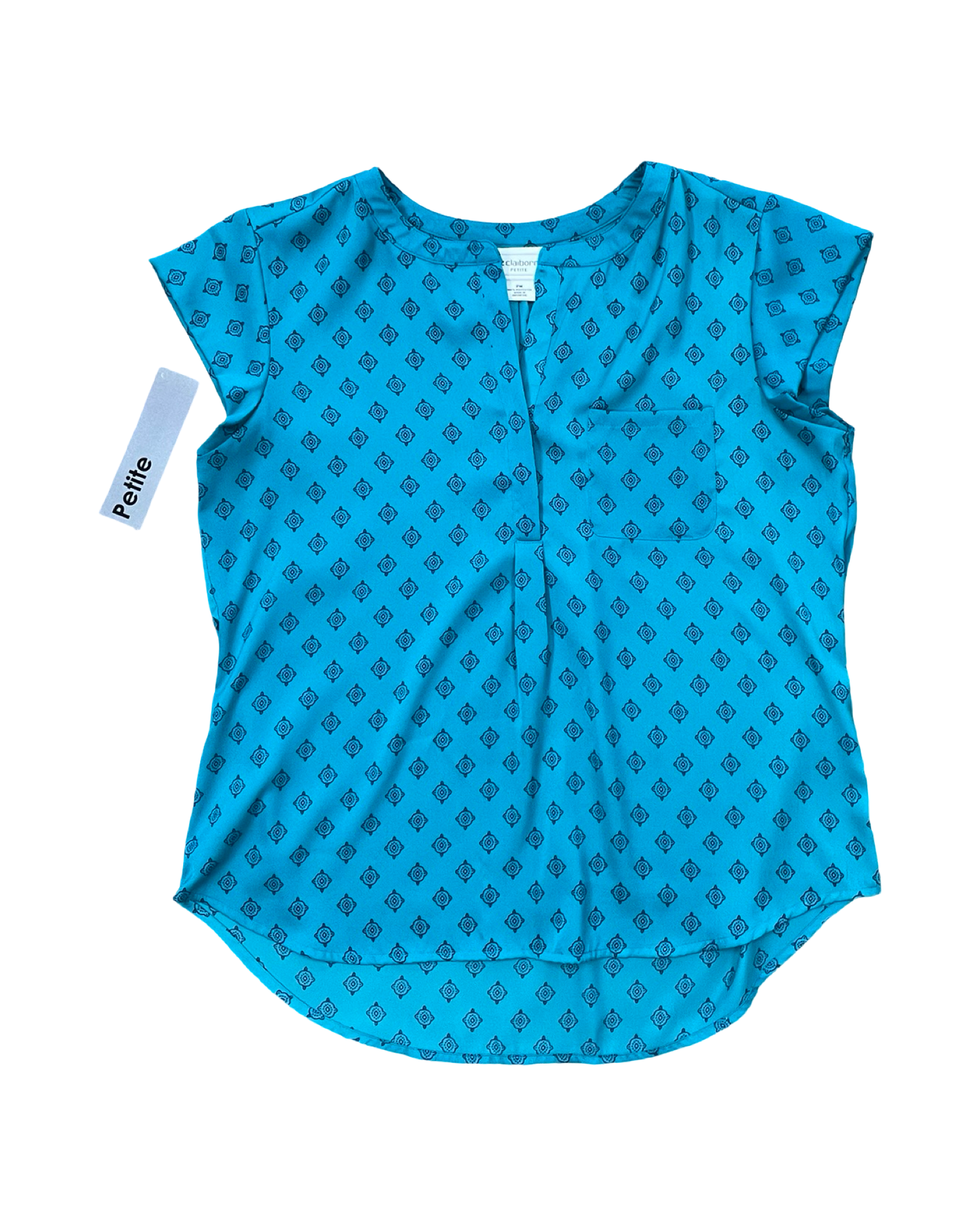 Tunic 3/4 Sleeve By Liz Claiborne In Green, Size:Mp