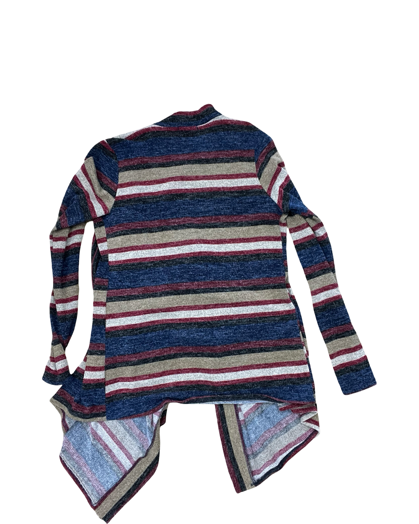 Sweater Cardigan By Mon Ami In Blue & Tan, Size:L