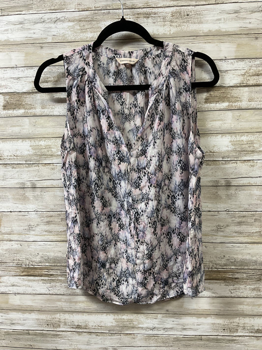 Top Sleeveless By Rebecca Taylor In Black & Purple, Size:S