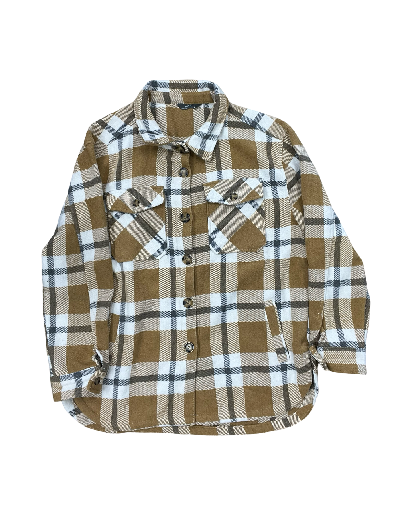 Jacket Shirt By Clothes Mentor In Tan, Size:L