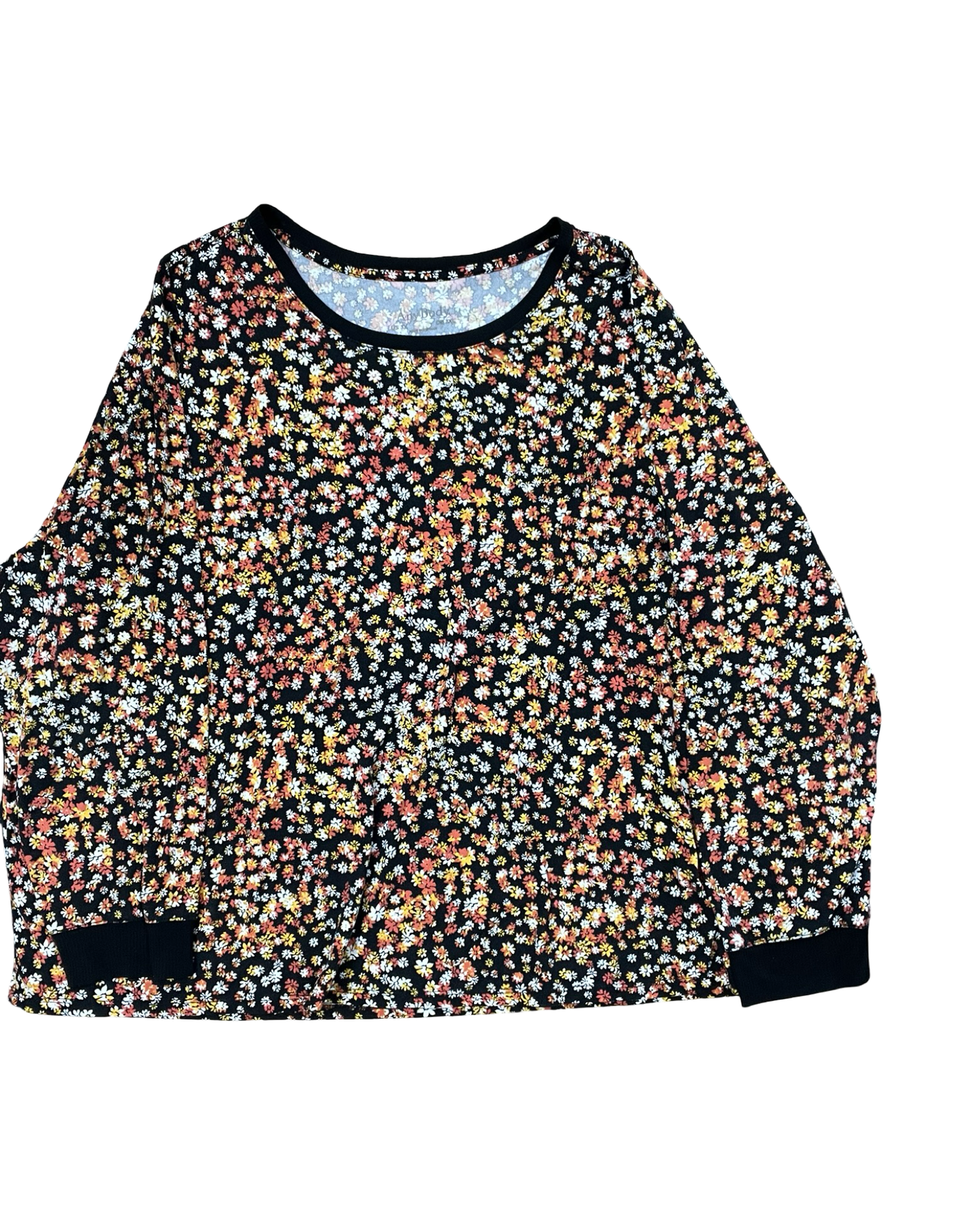 Top Ls By Any Body In Black & Orange, Size:3X