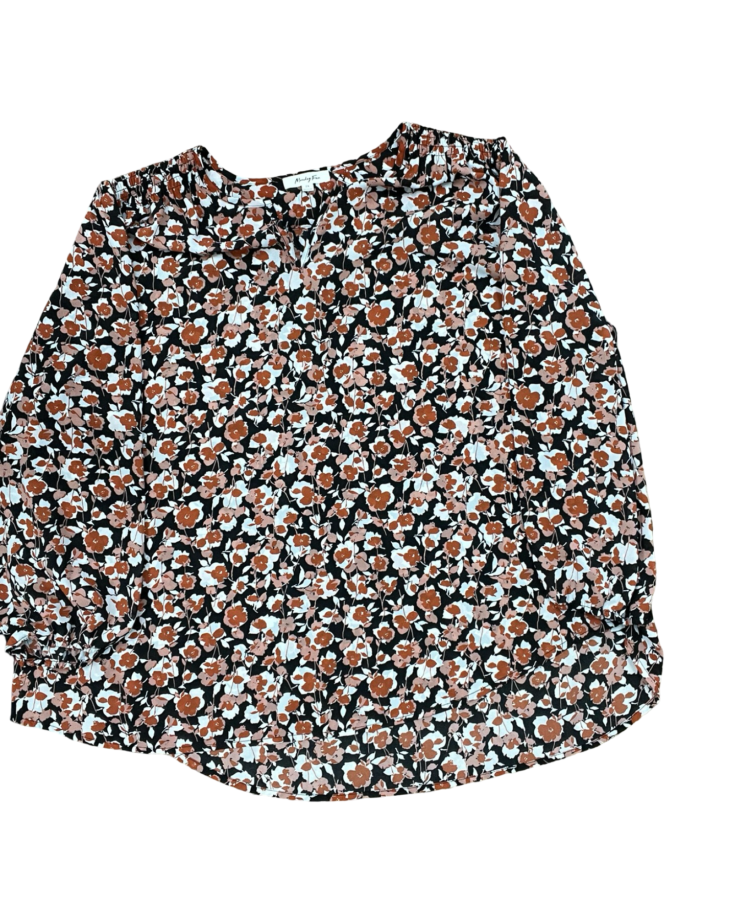 Top Ls By Monday Fun In Black & Orange, Size:2X
