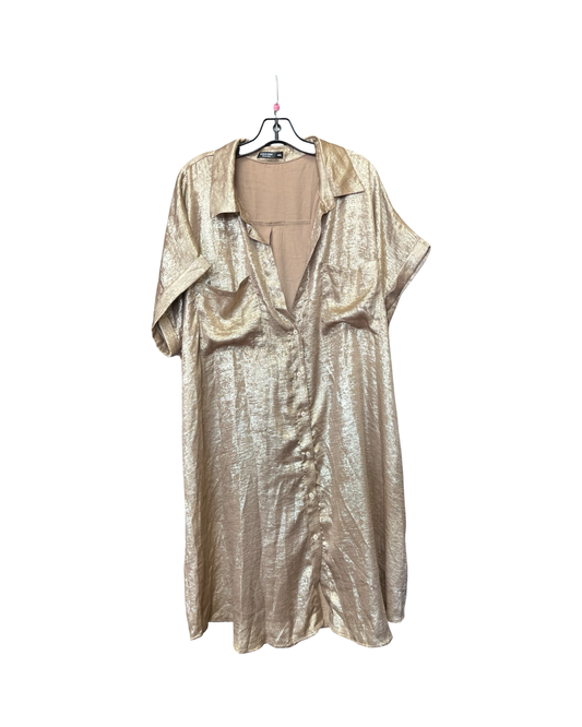 Dress Casual Midi By Shein In Gold, Size:4X