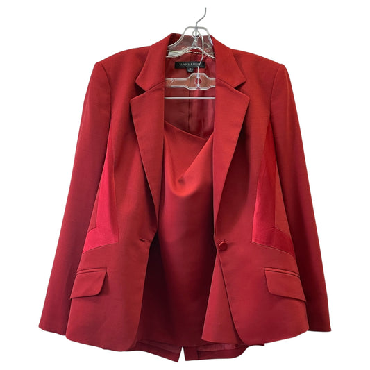 Skirt Suit 2Pc By Anne Klein In Red, Size:12