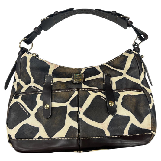 Handbag Designer By Dooney And Bourke In Brown & Cream, Size:Medium