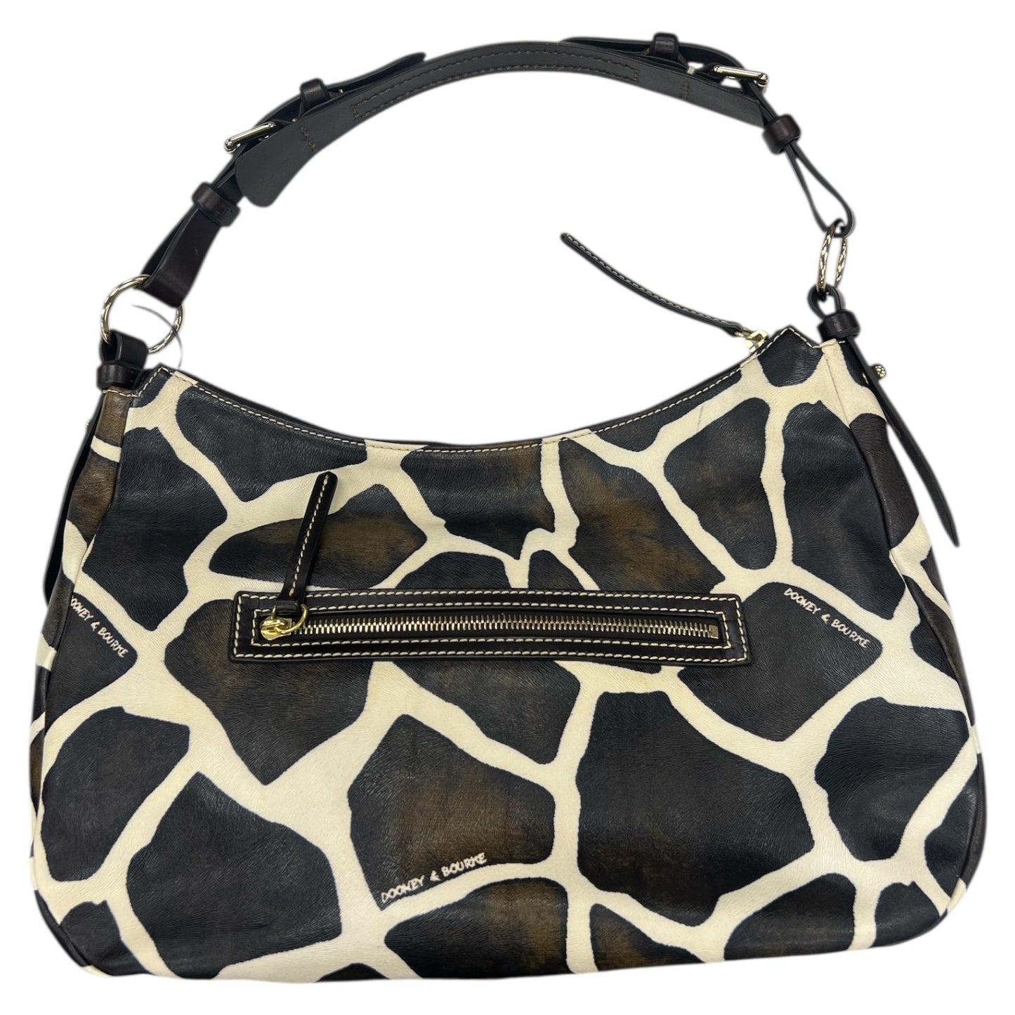 Handbag Designer By Dooney And Bourke In Brown & Cream, Size:Medium