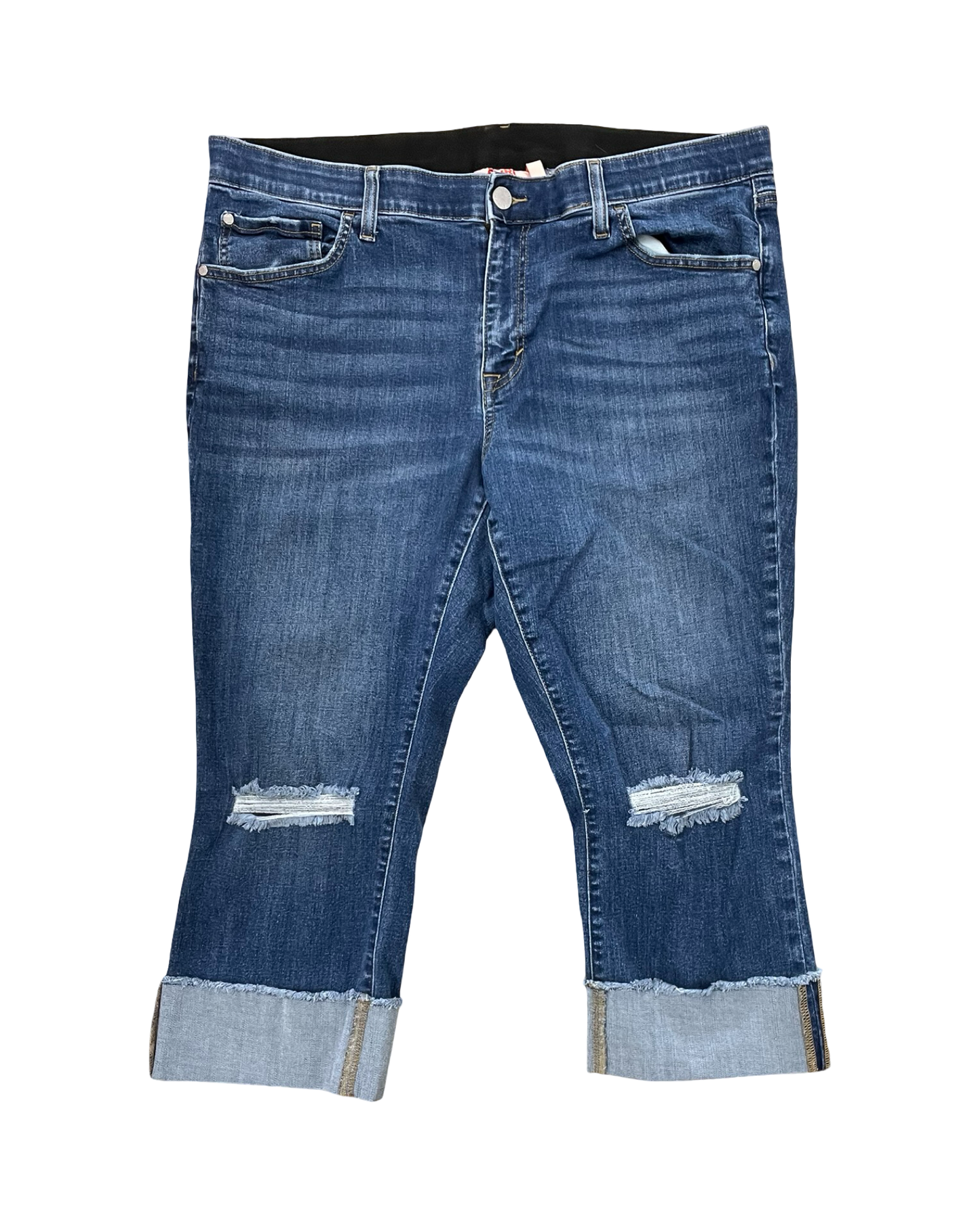 Jeans Cropped By Evri In Blue Denim, Size:18