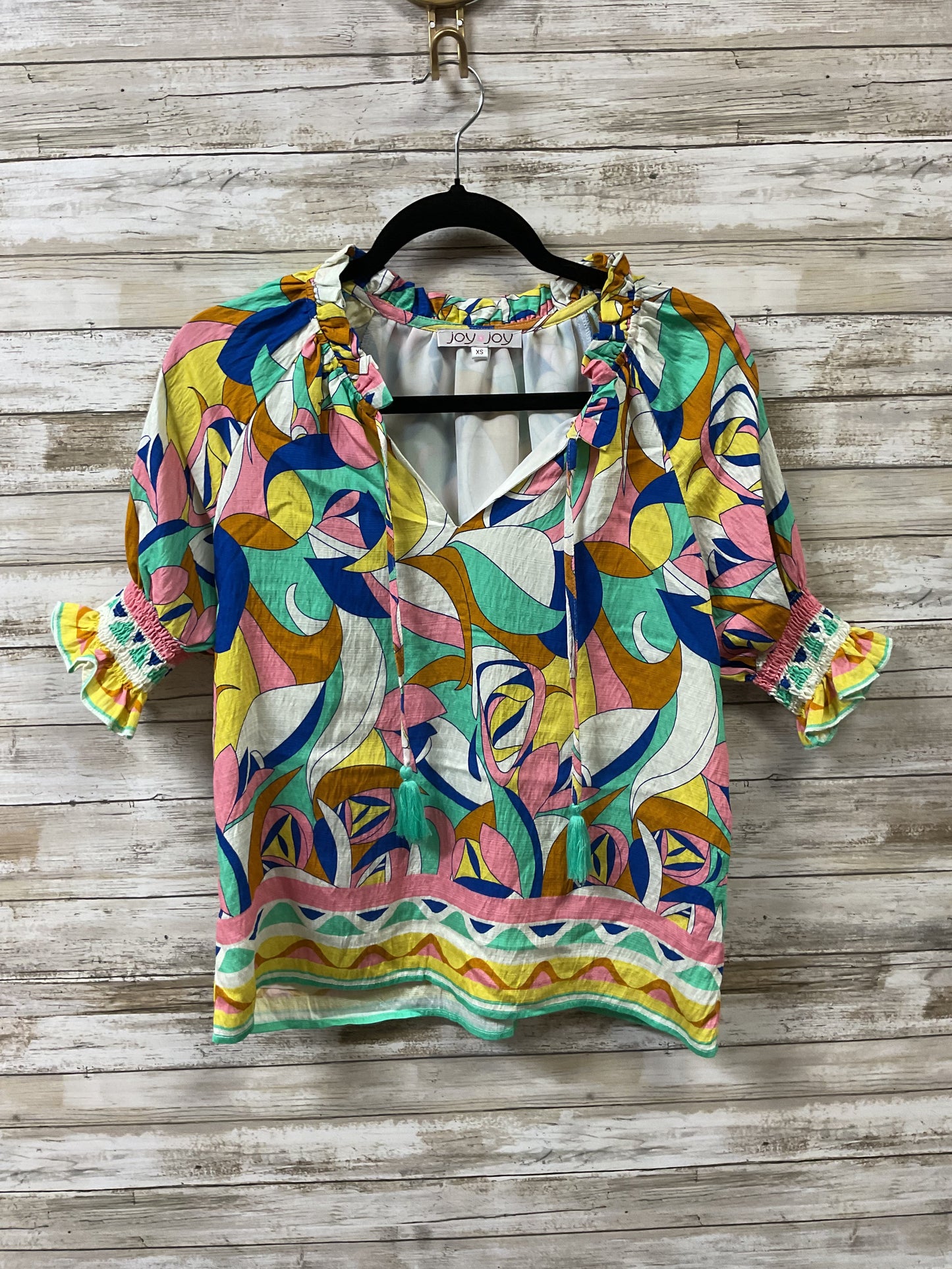 Top Ss By Joy Joy In Pink & Yellow, Size:Xs