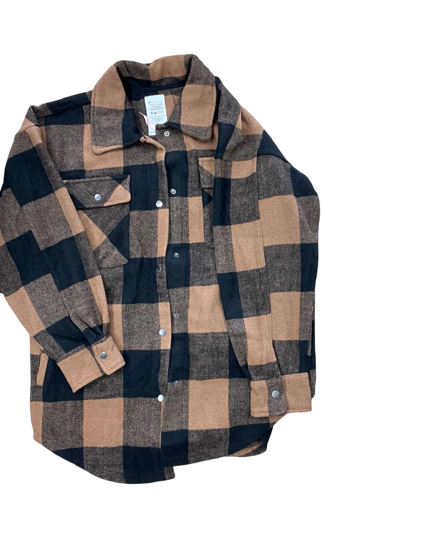 Jacket Shirt By Clothes Mentor In Black & Brown, Size:S