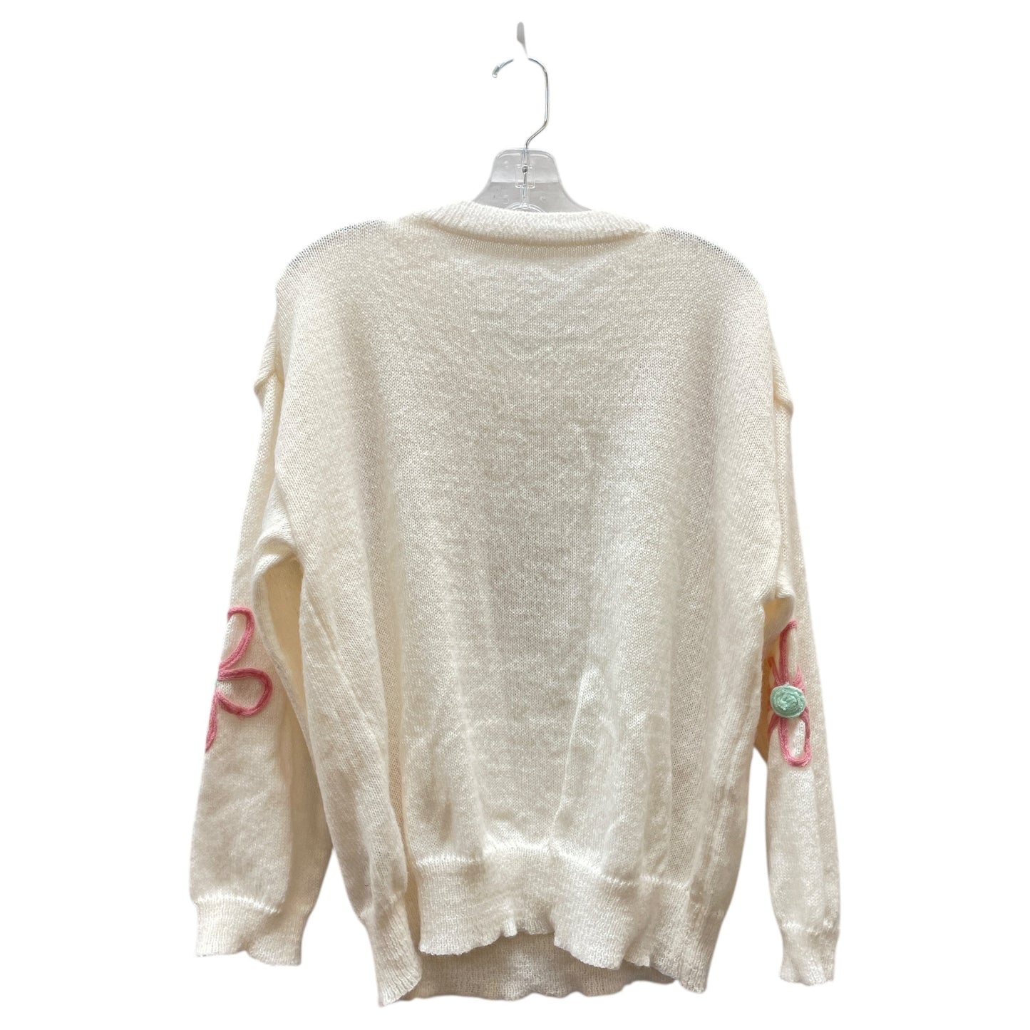 Sweater By Shein In Cream & Pink, Size:1X