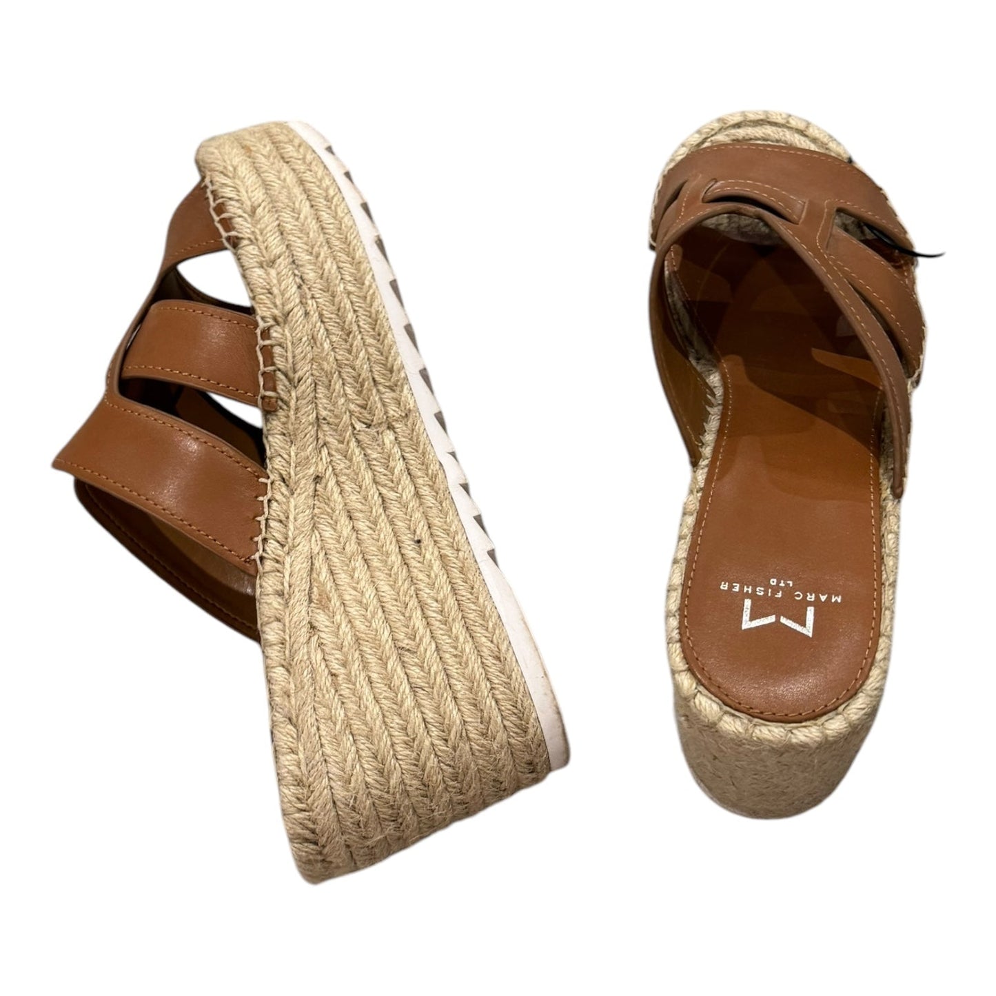 Sandals Heels Platform By Marc Fisher In Brown, Size:8.5