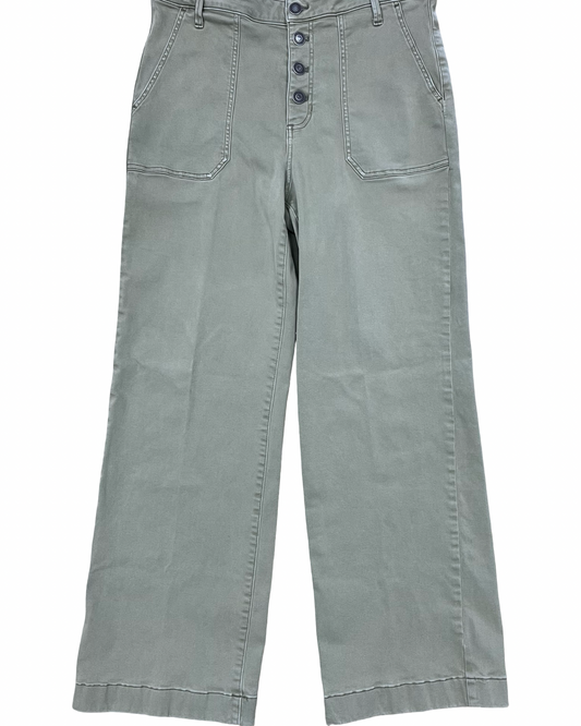 Jeans Flared By Lc Lauren Conrad In Green Denim, Size:14
