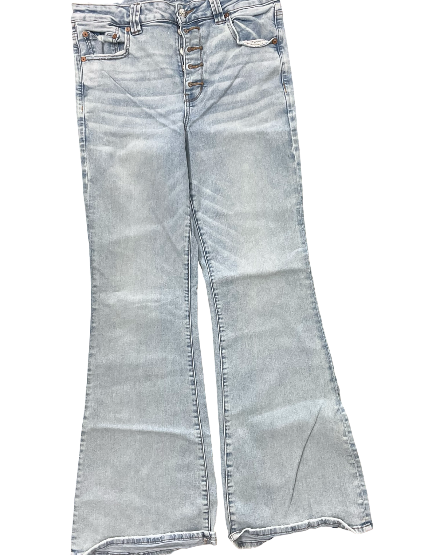 Jeans Flared By American Eagle In Blue Denim, Size:14