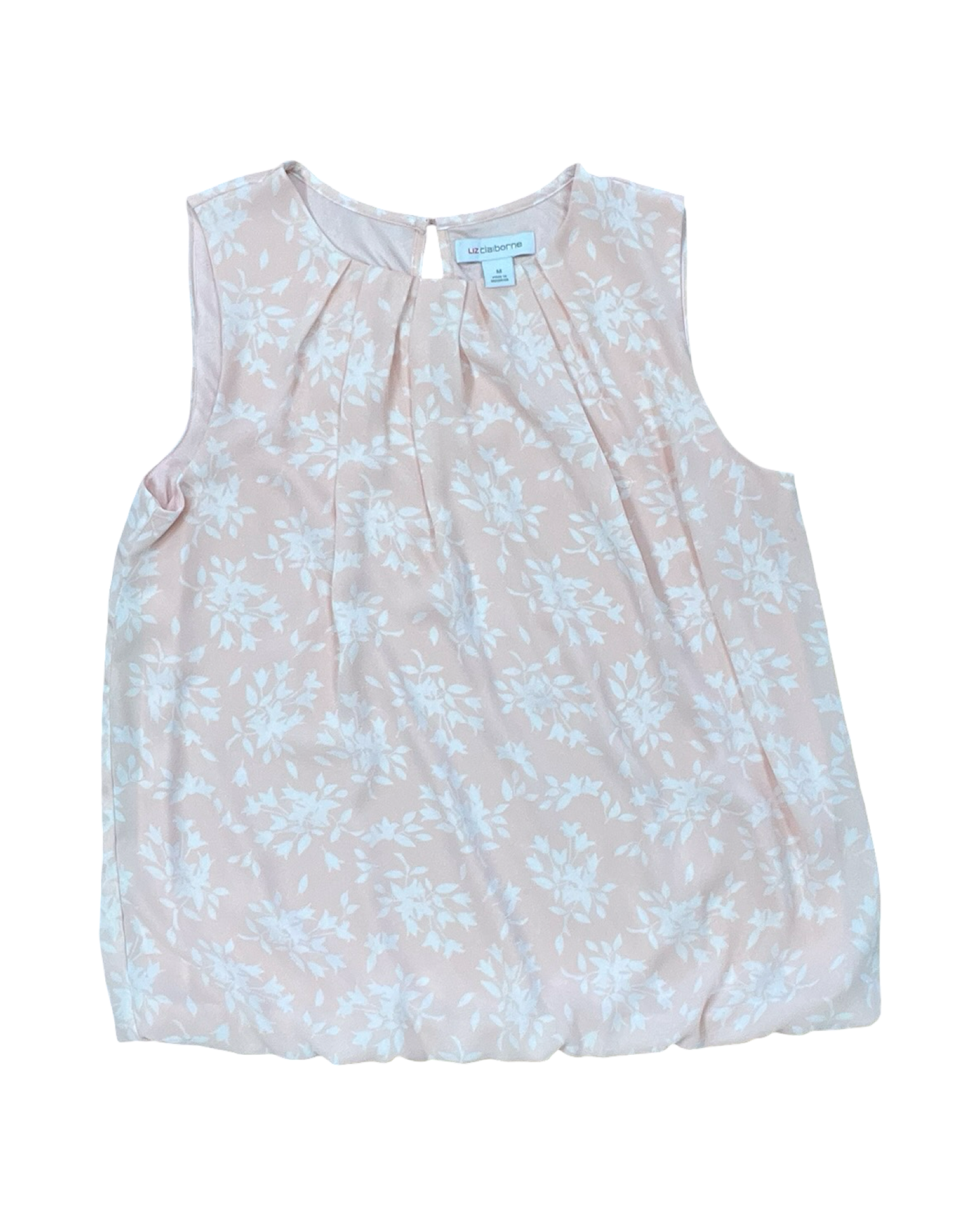 Top Sleeveless By Liz Claiborne In Pink & White, Size:M