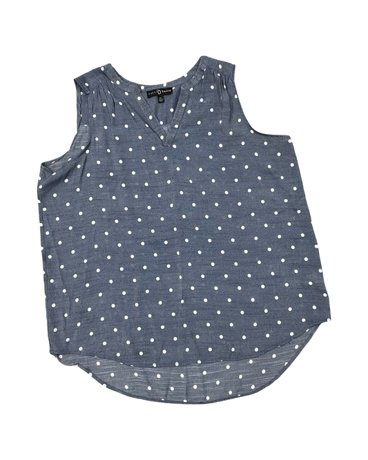 Top Sleeveless By Fred David In Blue, Size:1X