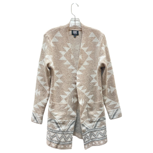 Sweater Cardigan Designer By Frye In Cream & Tan, Size:S