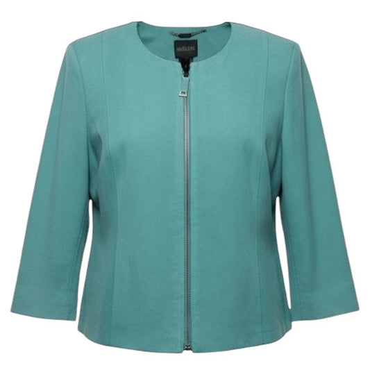 Goat Suede Leather Jacket By Madeleine In Aqua, Size: 4