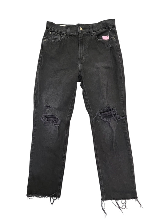 Jeans Straight By Gap In Black Denim, Size:8