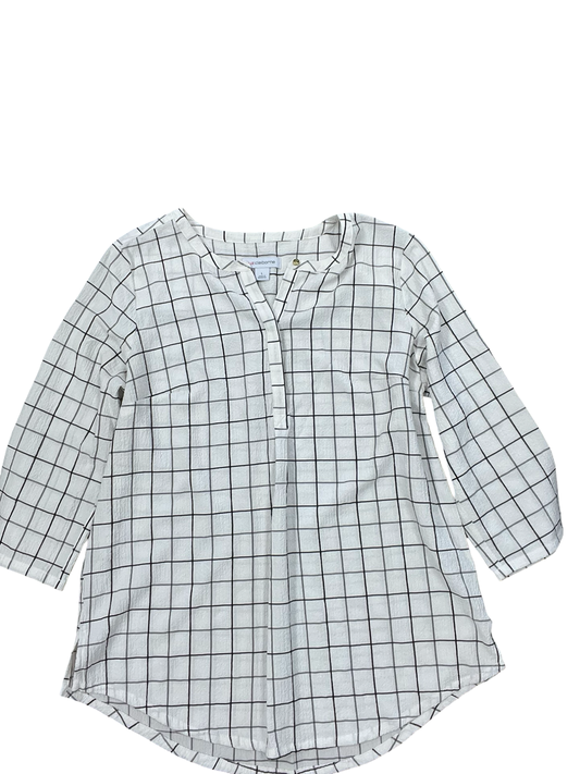 Top 3/4 Sleeve By Liz Claiborne In White, Size:L