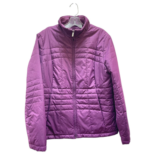 Jacket Puffer & Quilted By Lands End In Purple, Size:M