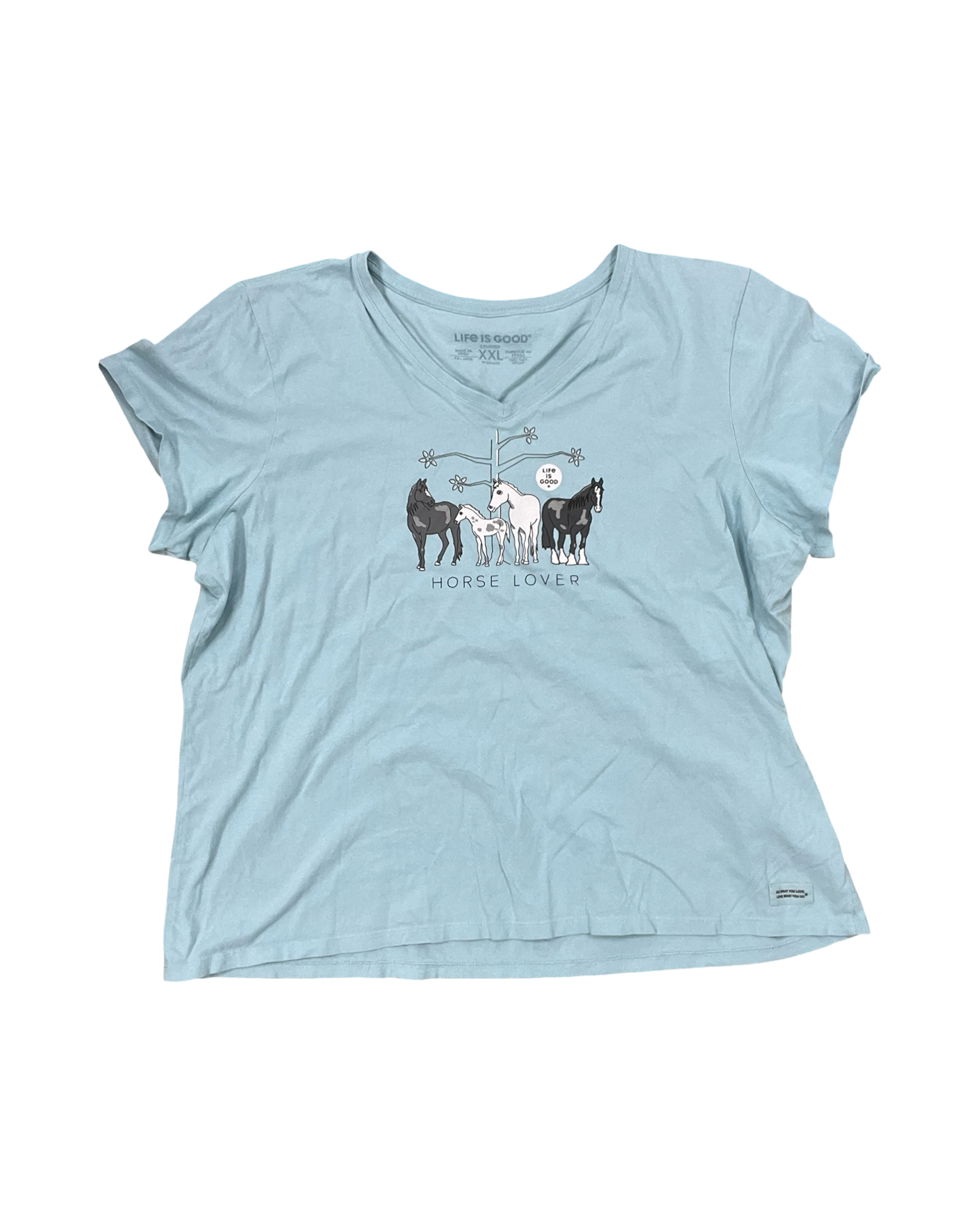 Top Ss By Life Is Good In Blue, Size:1X