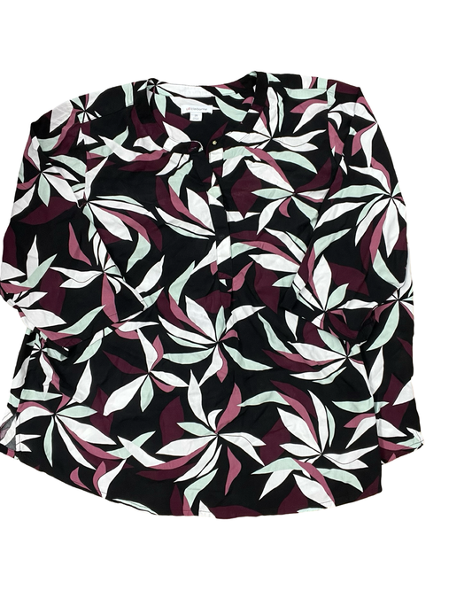 Top Ls By Liz Claiborne In Black & White, Size:2X