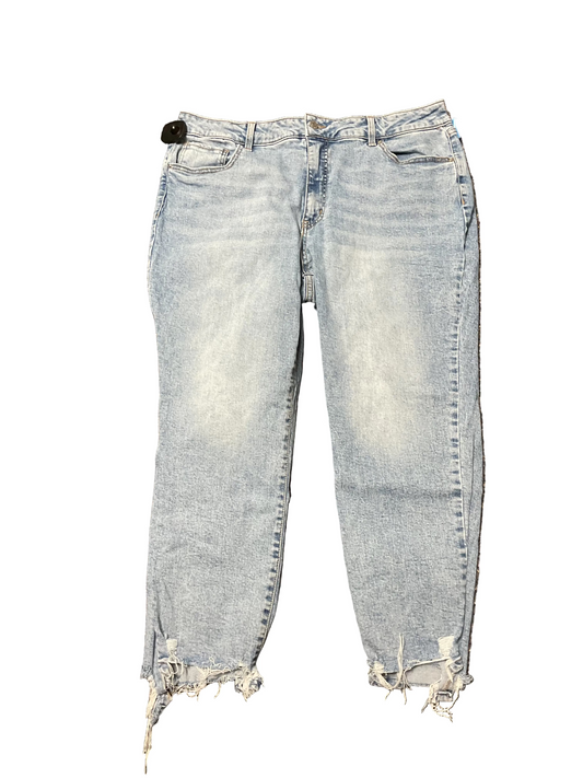 Jeans Cropped By Time And Tru In Blue Denim, Size:18