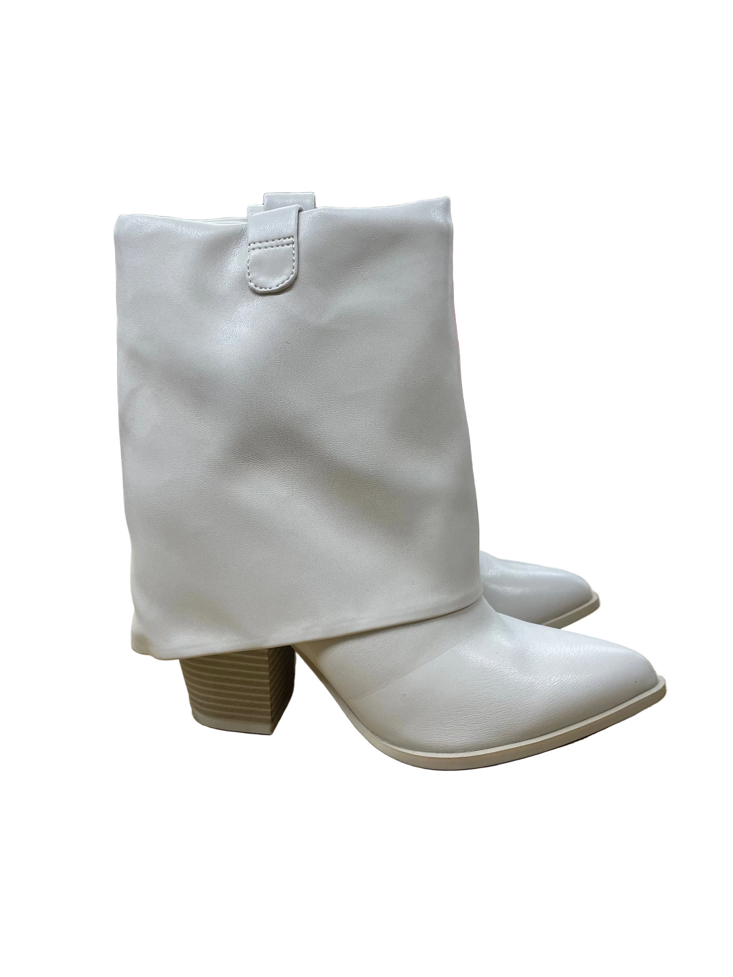 Boots Ankle Heels By Steve Madden In Beige, Size:9