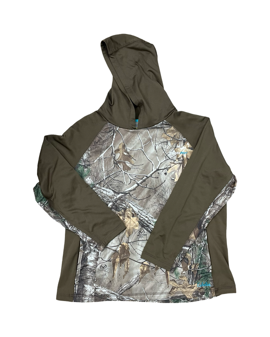 Sweatshirt Hoodie By Cabelas In Brown & Green, Size:2X