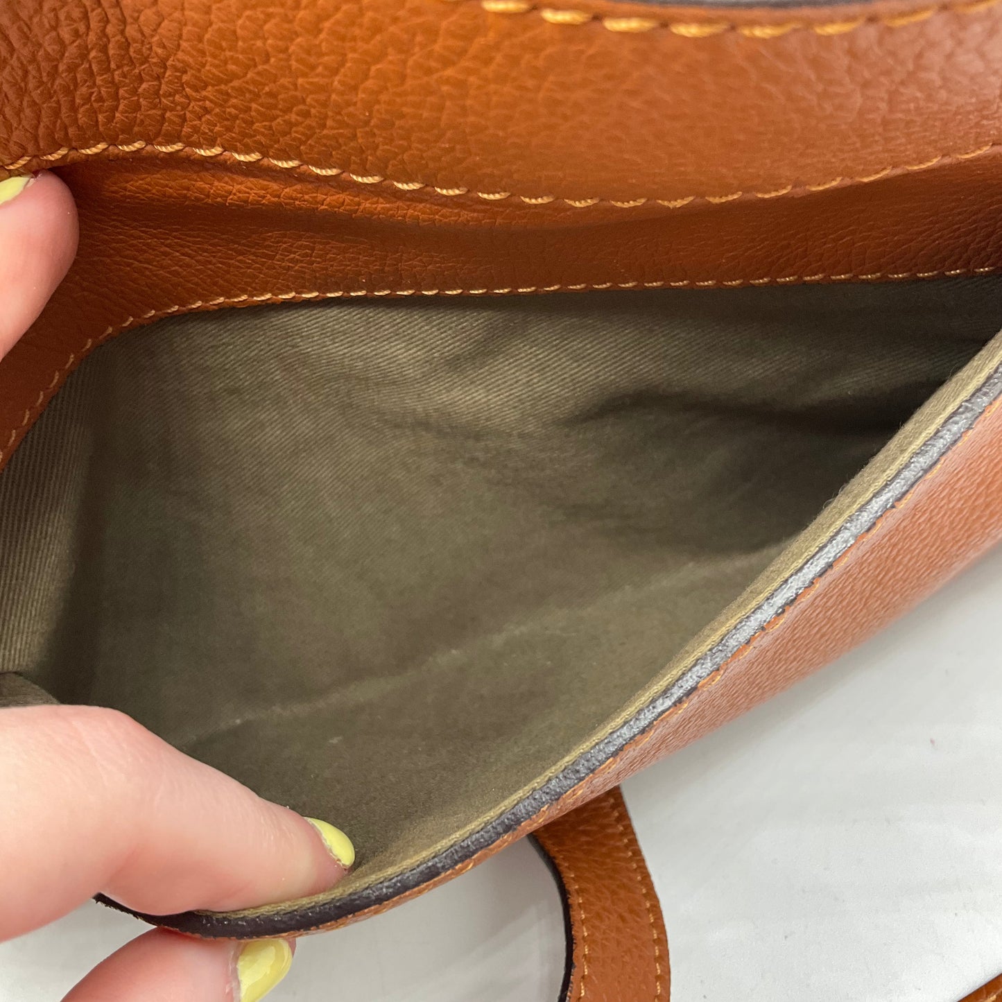 Chloé MARCIE SADDLE BAG GRAINED LEATHER Tan