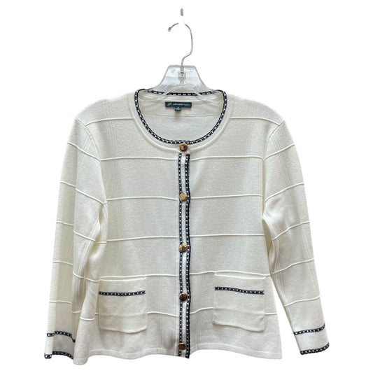 Cardigan By Adrianna Papell In White, Size:M