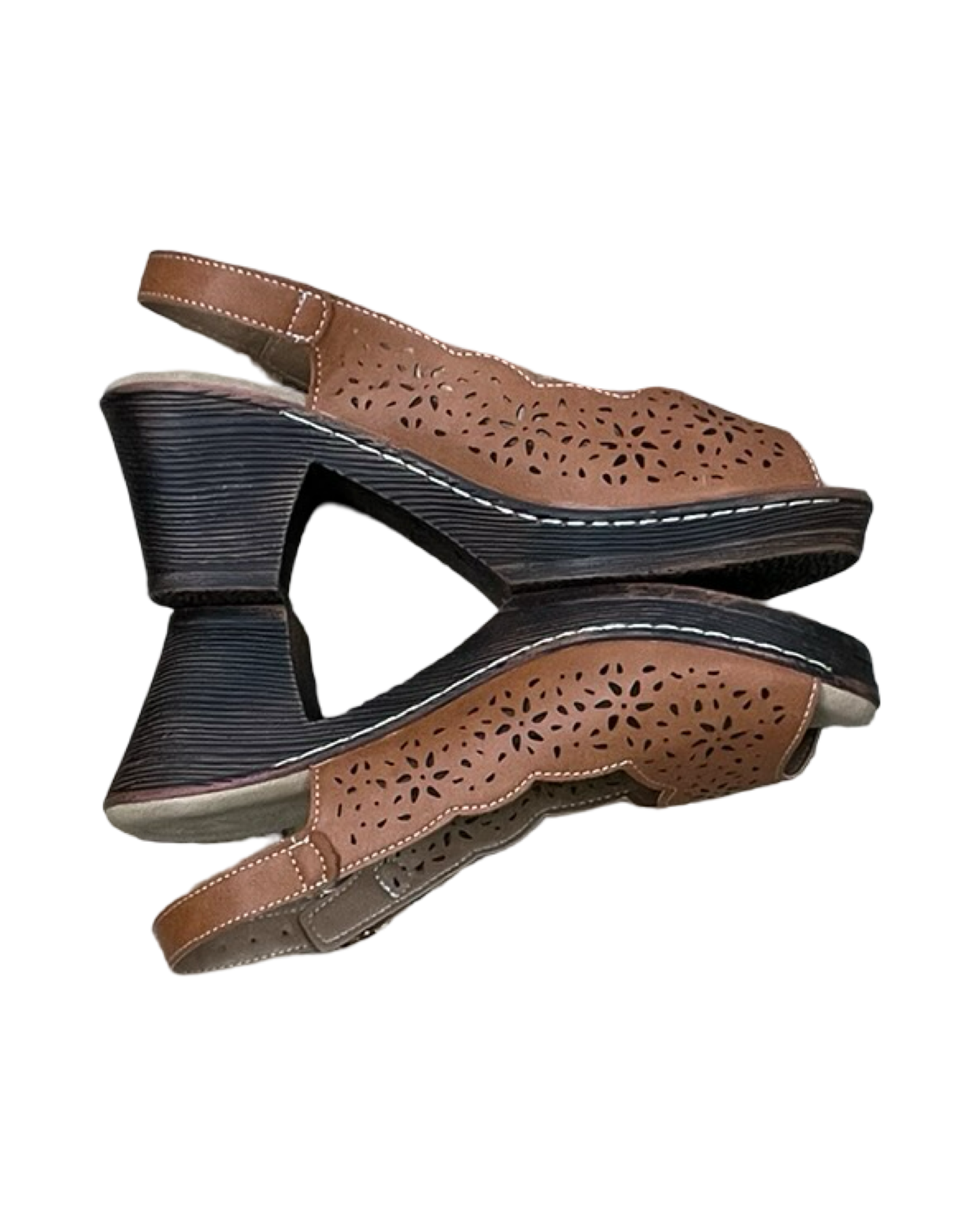 Sandals Heels Block By Spring Step In Copper, Size:9