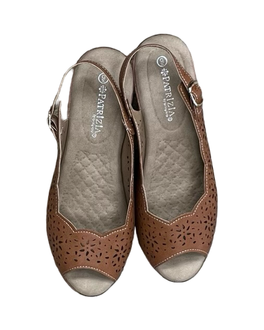 Sandals Heels Block By Spring Step In Copper, Size:9