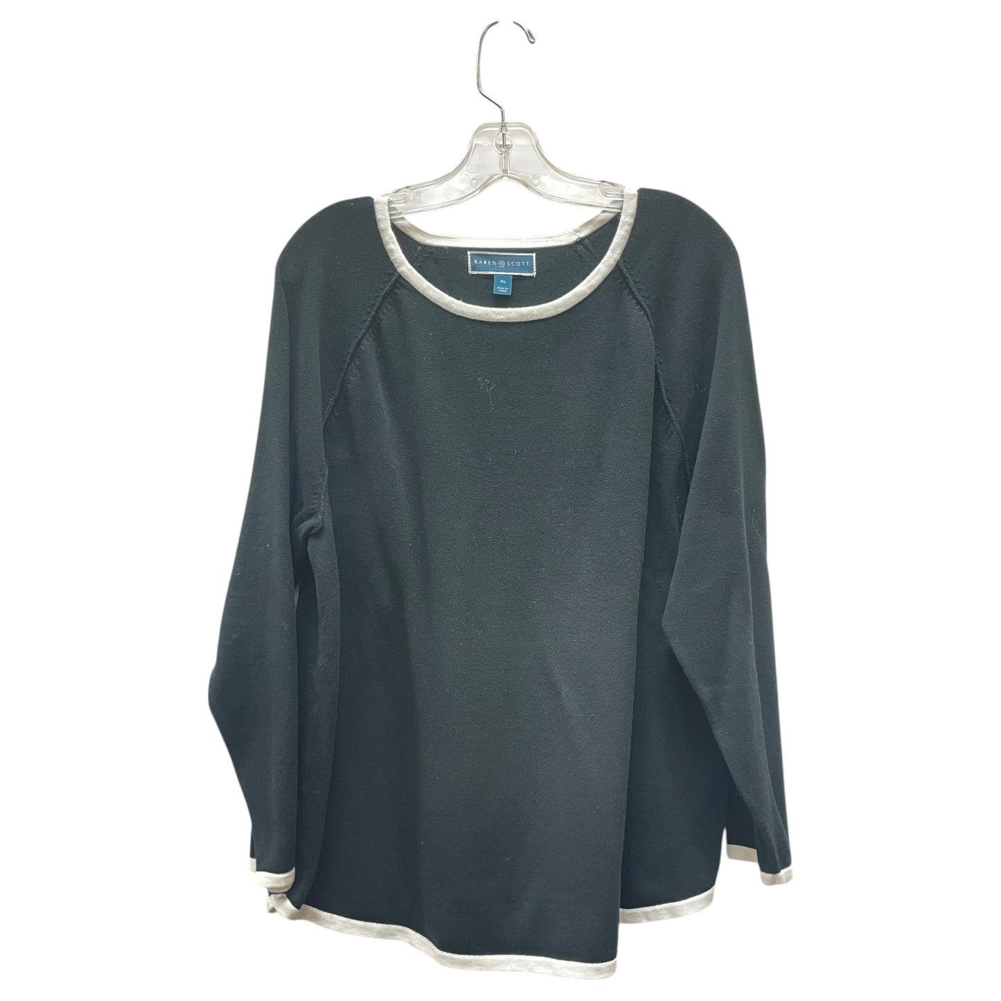 Sweater By Karen Scott In Black & White, Size:Xl