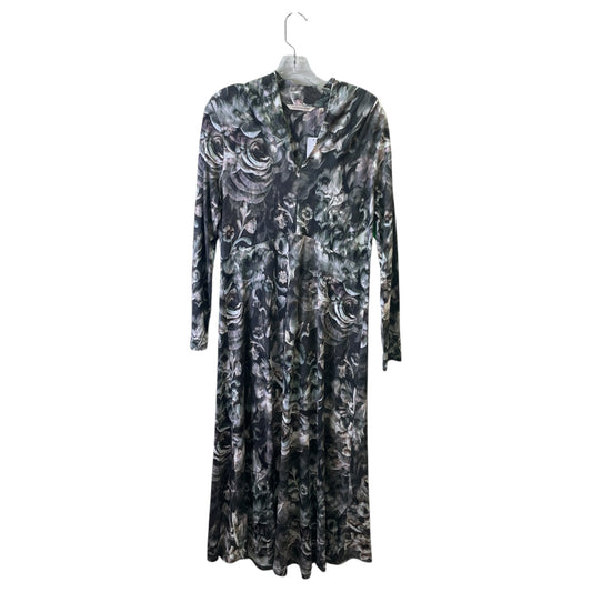 Dress Casual Maxi By Soft Surroundings In Grey & White, Size:M