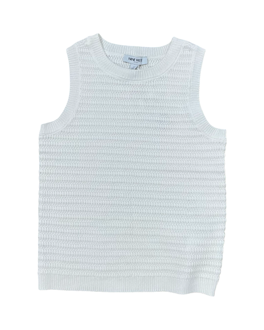 Top Sleeveless By Nine West In White, Size:S