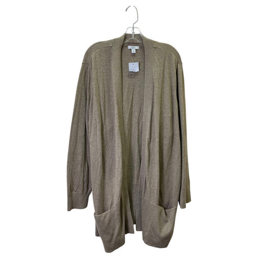 Sweater Cardigan By Croft And Barrow In Taupe, Size:4X