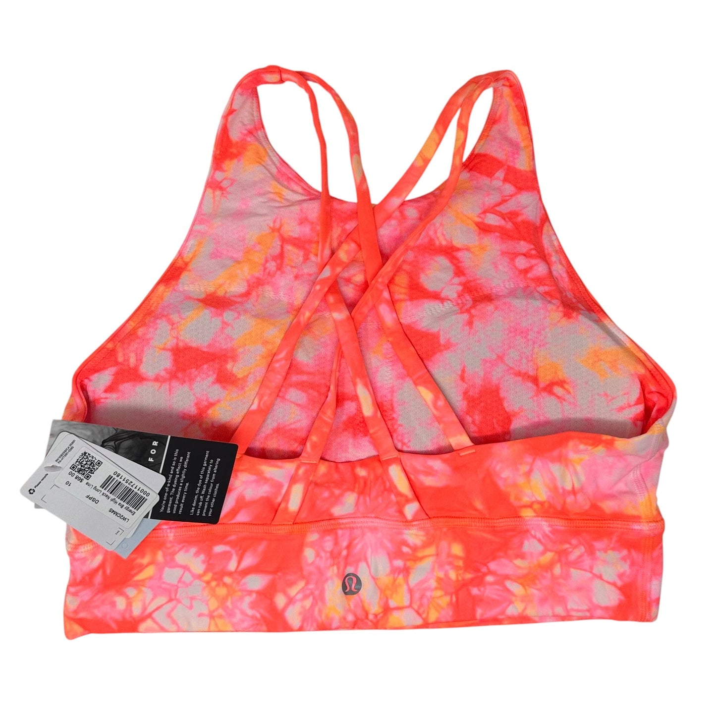 Energy High Neck Athletic Bra By Lululemon In Tie Dye Print, Size: 10